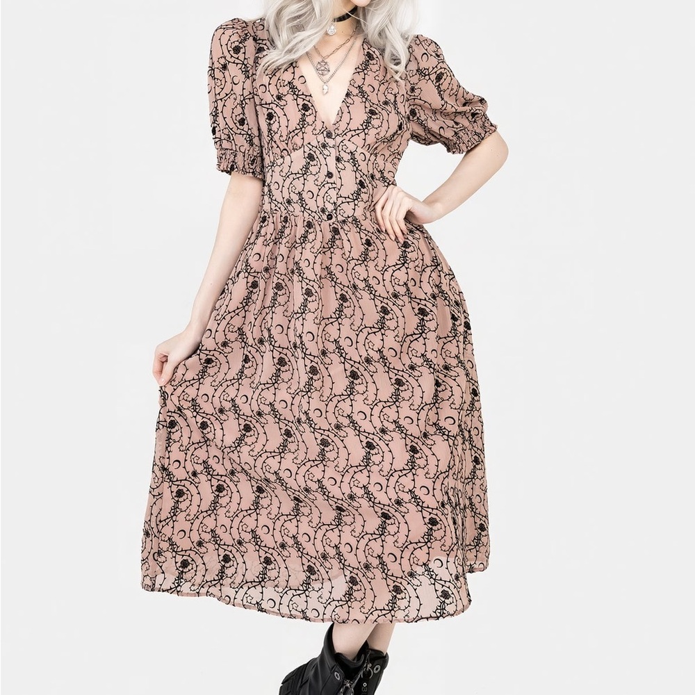 NWT Disturbia Rosethorn Corset Midi Dress US Size 8